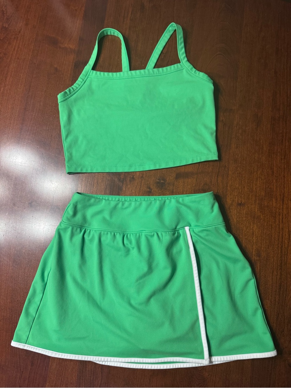 Wild Fable ButterBliss Green 2 Piece Skirt & Crop Top Set Size M